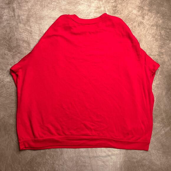 Vintage 90s Holiday Village Puffy Print Graphic Sweatshirt Winter Christmas Red - Picture 4 of 6